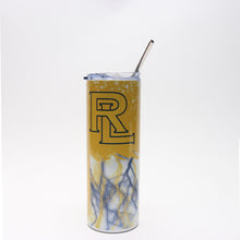 Electric Panthers White Steel Tumbler with Straw and Lid