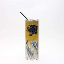 Electric Panthers White Steel Tumbler with Straw and Lid