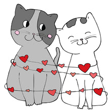 Student-Design “Two Cats, One Heart” Hoodie