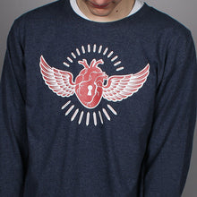 Anatomical Red Heart With Wings Long Sleeve T-Shirt