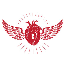 Anatomical Red Heart With Wings Long Sleeve T-Shirt
