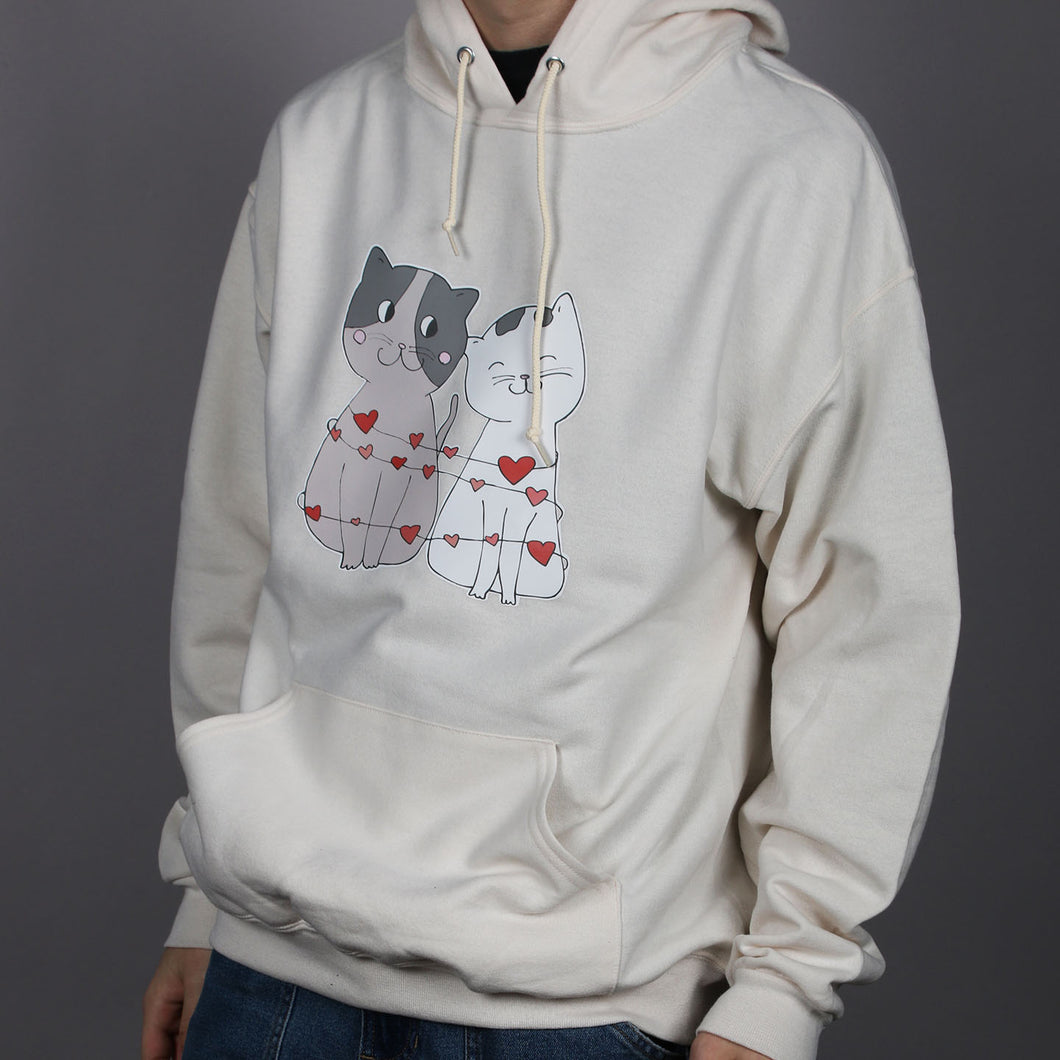 Student-Design “Two Cats, One Heart” Hoodie