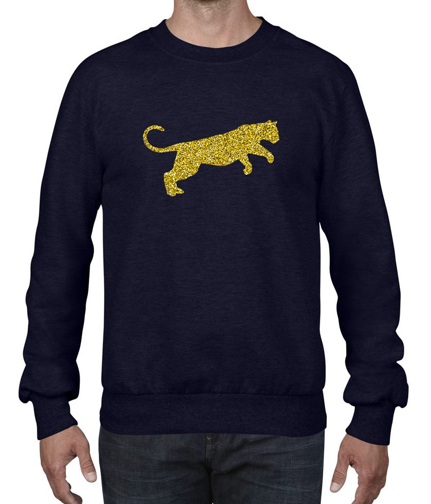 Panther Silhouette Glitter Long Sleeve or Tshirt in Navy