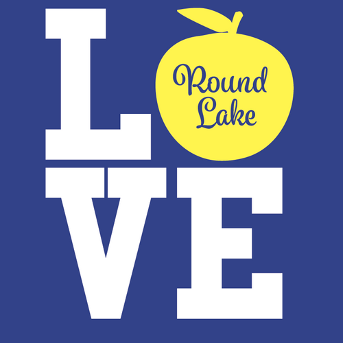 Round Lake LOVE Apple Short Sleeve T-Shirt in Heather or Blue