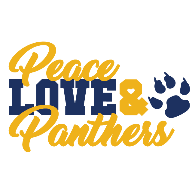 Peace Love & Panthers Baseball Tee
